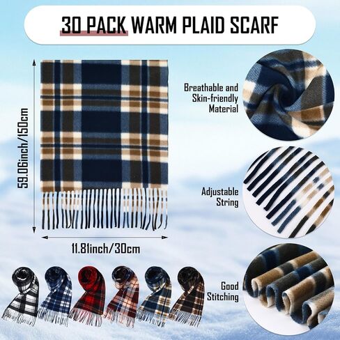 JenPen 90x Winter Beanie Hats Scarf Gloves Bulk Unisex Winter Fleece Lined Caps Long Scarf Touchscreen Glove for Men Women in Saudi Arabia