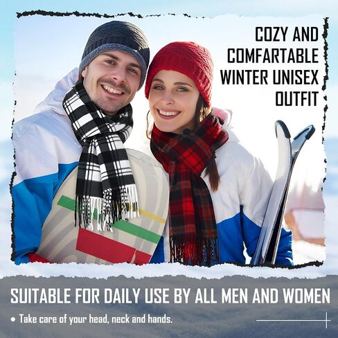 JenPen 90x Winter Beanie Hats Scarf Gloves Bulk Unisex Winter Fleece Lined Caps Long Scarf Touchscreen Glove for Men Women in Saudi Arabia