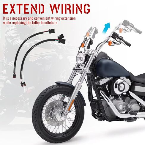 مجموعة تمديد سلك المقود مقاس 12.5 بوصة تناسب Harley Softail 2011-2025، Harlry Dynas 2012-2025، Harley Touring Sportsters 2014-2025، دائرة CAN Bus، قطعتان in Saudi Arabia