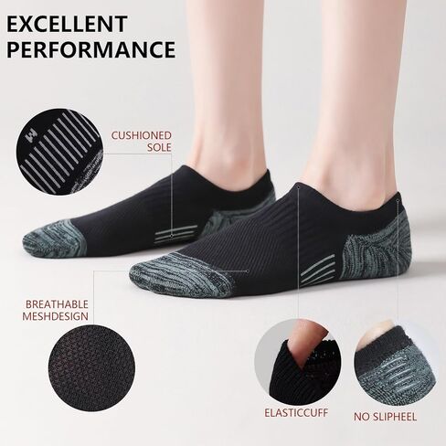 جوارب No Show Socks للسيدات ذات قصة منخفضة على شكل قارب، جوارب رياضية مبطنة للجري in Saudi Arabia