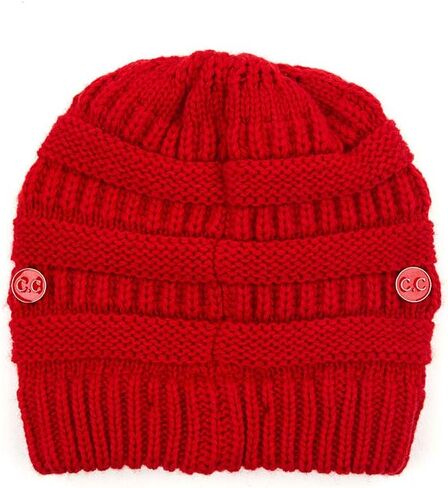 ScarvesMe Women Men Solid Color Ribbed Beanie Hat with Button for Mask in Kuwait