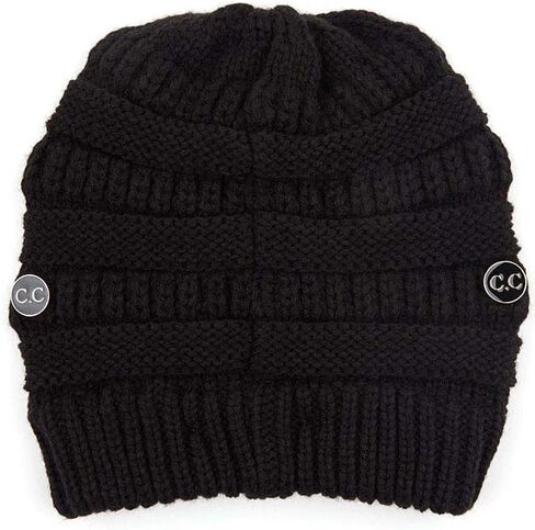 ScarvesMe Women Men Solid Color Ribbed Beanie Hat with Button for Mask in Kuwait