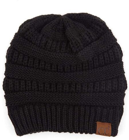 ScarvesMe Women Men Solid Color Ribbed Beanie Hat with Button for Mask in Kuwait