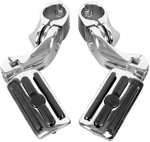 TCMT Chrome 1.25" 3.2cm Adjustable Highway Foot Pegs Footpeg Fits For Harley Touring Road King Street Glide Road Glide Electra Glide Softail Sportster XL 883 1200 Dyna with 1.25" Engine Guards in Saudi Arabia