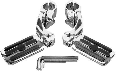 TCMT Chrome 1.25" 3.2cm Adjustable Highway Foot Pegs Footpeg Fits For Harley Touring Road King Street Glide Road Glide Electra Glide Softail Sportster XL 883 1200 Dyna with 1.25" Engine Guards in Saudi Arabia