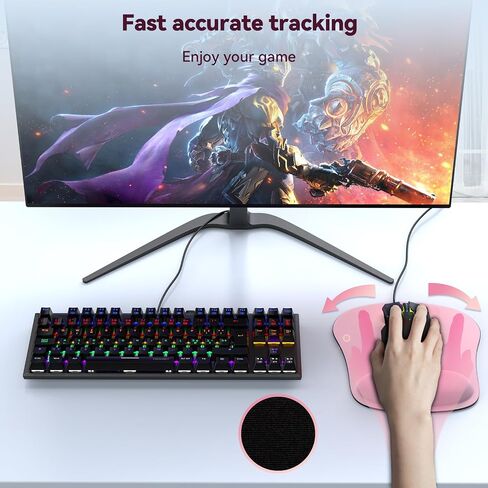 TECKNET 3 Pack Mouse Pad with Anti-fray Stitching, Waterproof Surface & Non-Slip Rubber Base with Stitched Edges Gaming Mouse Mat for Laptop，Compatible with Laser and Optical Mice - Black in Saudi Arabia