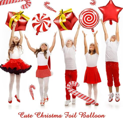 50 Pieces Large Christmas Candy Foil Balloons White and Pink Candy Cane Balloons Square Cube Foil Balloons for Christmas Candies Theme Party Decoration Birthday Party Supplies in Saudi Arabia