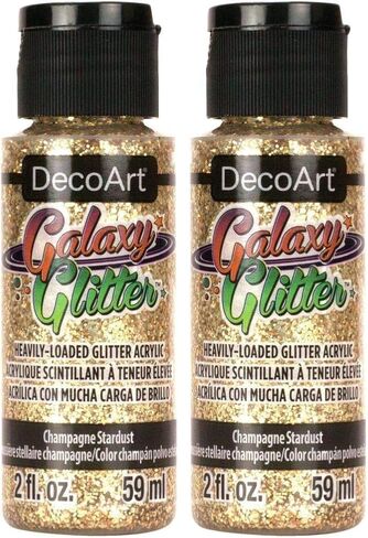 DecoArt Galaxy Glitter Acrylic Paint 2oz-Starburst-Champagne,Gold,59ml in Saudi Arabia