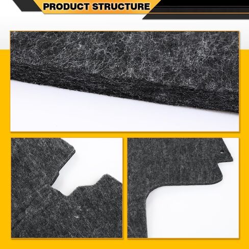 Hood Insulation Pad 1/2" Heat Blanket with Clips Compatible with 2002-2009 Dodge Ram 2500 3500 Black in Saudi Arabia
