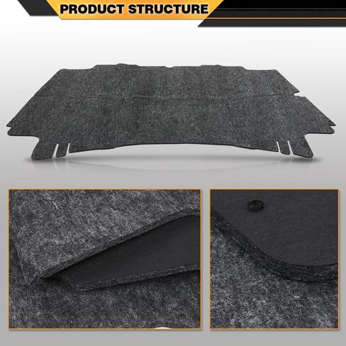 Hood Insulation Pad 1/2" Heat Blanket with Clips Compatible with 2002-2009 Dodge Ram 2500 3500 Black in Saudi Arabia
