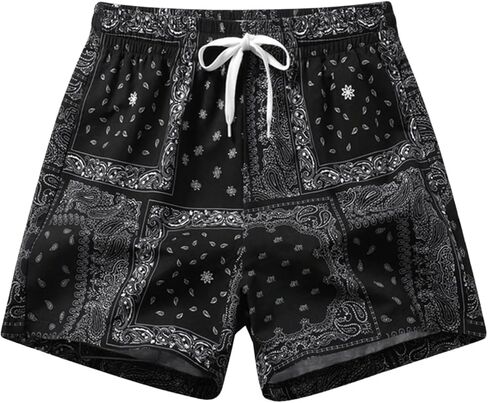 Men's Paisley Graphic Shorts Drawstring Waist Cool Summer Streetwear Track Shorts in Saudi Arabia