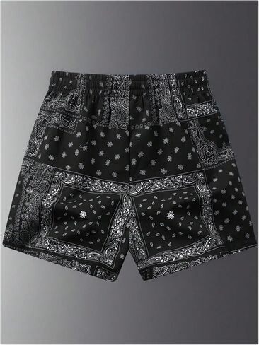 Men's Paisley Graphic Shorts Drawstring Waist Cool Summer Streetwear Track Shorts in Saudi Arabia