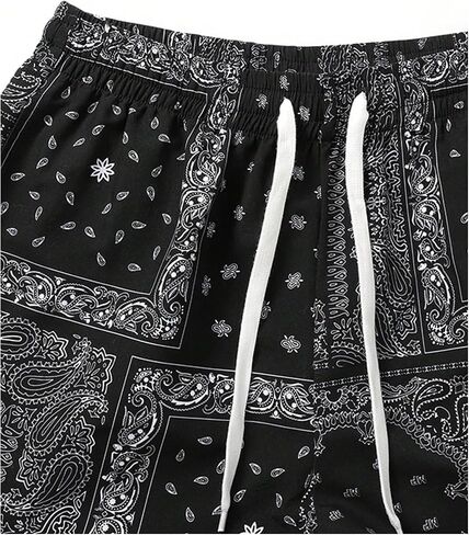 Men's Paisley Graphic Shorts Drawstring Waist Cool Summer Streetwear Track Shorts in Saudi Arabia