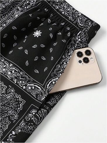 Men's Paisley Graphic Shorts Drawstring Waist Cool Summer Streetwear Track Shorts in Saudi Arabia