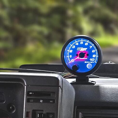 مقياس سرعة الدوران GlowShift White 7 ألوان 10,000 دورة في الدقيقة - لمحركات تعمل بالغاز من 1 إلى 10 أسطوانات - ضوء ناقل مدمج - يتم تركيبه على لوحة القيادة - قرص أبيض - عدسة شفافة - 3-3/4 بوصة 95 مم in Kuwait