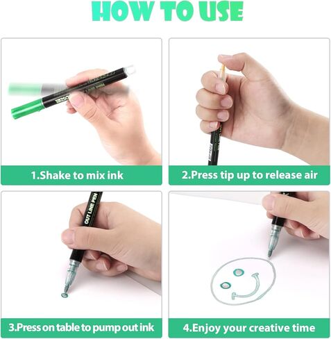 20 قطعة من أقلام التحديد التفصيلية، قلم تحديد للتظليل، مجموعة أقلام تحديد الخطوط العريضة ذات الخط المزدوج، علامات طلاء معدنية لأقلام الورق السوداء وعلامات لامعة ومستلزمات سجل القصاصات in Kuwait