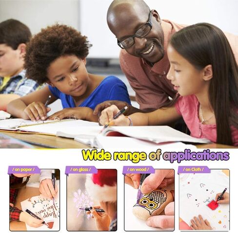 20 قطعة من أقلام التحديد التفصيلية، قلم تحديد للتظليل، مجموعة أقلام تحديد الخطوط العريضة ذات الخط المزدوج، علامات طلاء معدنية لأقلام الورق السوداء وعلامات لامعة ومستلزمات سجل القصاصات in Kuwait