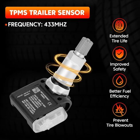 مستشعر TPMS، مستشعرات مراقبة ضغط إطارات المقطورة 433 ميجاهرتز متوافقة مع موديلات 2019-2025 جي إم سي تشيفي كاديلاك مع مستشعرات ضغط إطارات المقطورة فقط (رمز RPO XL8)، استبدل 86803857، 4 قطع in Saudi Arabia