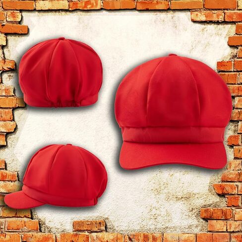 إكسسوارات أزياء سوبر بروس للبالغين زي قبعة سباك مع شوارب وحمالات وقفازات للحفلات التنكرية باللونين الأحمر والأخضر يوصى بها للأعمار من 15 عامًا فما فوق in Kuwait