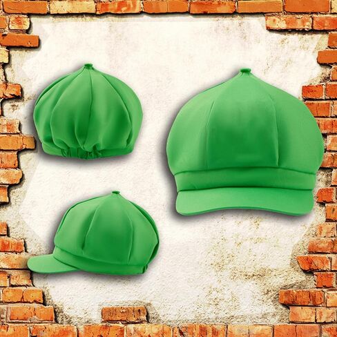 إكسسوارات أزياء سوبر بروس للبالغين زي قبعة سباك مع شوارب وحمالات وقفازات للحفلات التنكرية باللونين الأحمر والأخضر يوصى بها للأعمار من 15 عامًا فما فوق in Kuwait