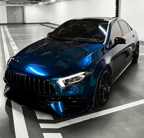 1FTx5FT PET Super Gloss Metallic Shadow Blue High Glossy Vinyl Wrap Auto Car Sticker Decal Film Sheet Bubble Free Air Release Technology with Tool Set in Saudi Arabia