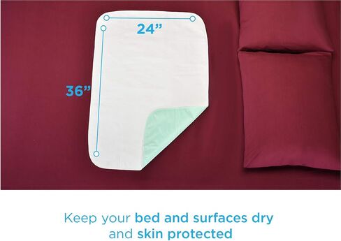 NOVA Waterproof Reusable Underpad for Chair, Seat, Furniture or Bed with Velour Soft Top Layer, Washable Incontinence Seat & Surface Overlay, Super Absorbent, 22" x 21" Size, Blue in Saudi Arabia
