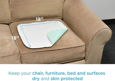 NOVA Waterproof Reusable Underpad for Chair, Seat, Furniture or Bed with Velour Soft Top Layer, Washable Incontinence Seat & Surface Overlay, Super Absorbent, 22" x 21" Size, Blue in Saudi Arabia