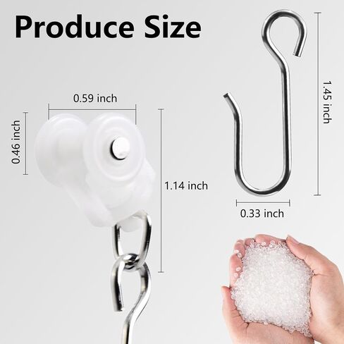 Ceiling Curtain Track Roller Hooks-Room Divider, Durable Stainless Steel Curtain Hooks with Dual Wheel,RV (15 Pack) in Saudi Arabia