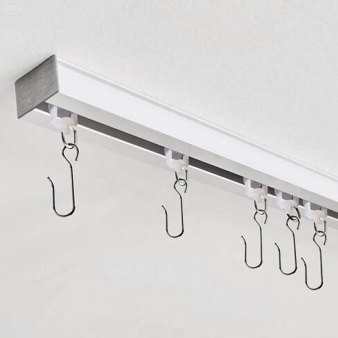 Ceiling Curtain Track Roller Hooks-Room Divider, Durable Stainless Steel Curtain Hooks with Dual Wheel,RV (15 Pack) in Saudi Arabia