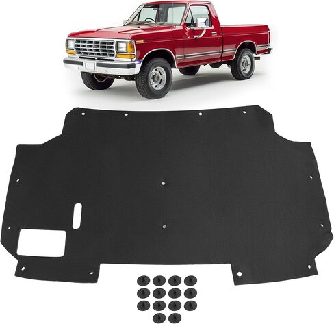 عزل تحت غطاء محرك السيارة متوافق مع 1987-1991 Ford F150 F250 F350 برونكو هود وسادة عزل غطاء الحرارة استبدال مع مقاطع in Saudi Arabia
