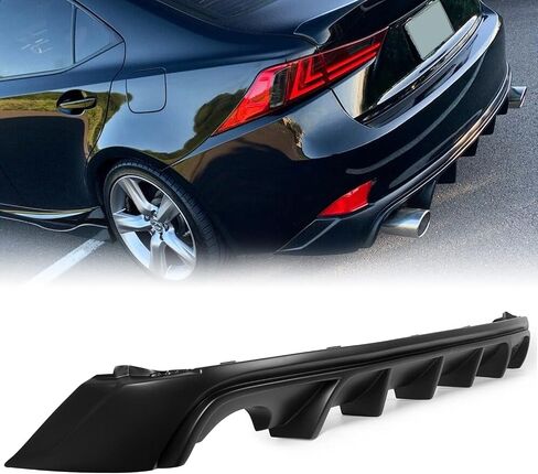 KUAFU Rear Bumper Lip Diffuser Compatible with 2014-2016 Lexus IS250 IS350 IS200T Spoiler Splitter F-Sport Style Black ABS Plastic in Saudi Arabia