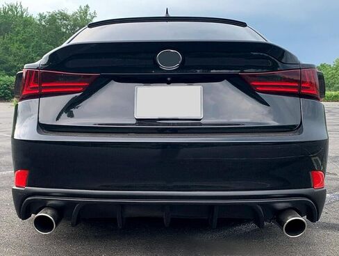 KUAFU Rear Bumper Lip Diffuser Compatible with 2014-2016 Lexus IS250 IS350 IS200T Spoiler Splitter F-Sport Style Black ABS Plastic in Saudi Arabia