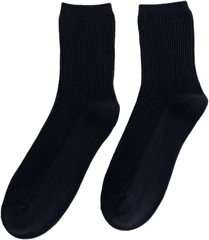 Ribbed Cotton Crew Socks for Women - Stretchy and Comfortable Fit for Everyday Outfits in Saudi Arabia