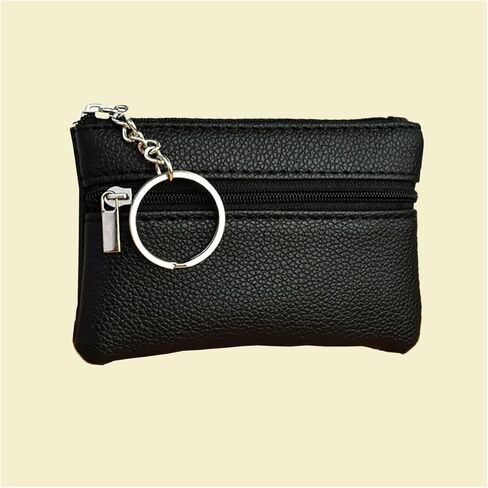 Coin Purse for Women,Small Leather Change Pouch for Men with Zip Key Ring-Blue in Saudi Arabia