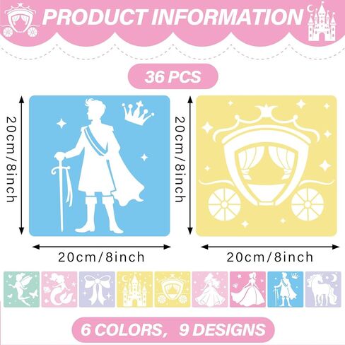 36pcs Ocean Animal Drawing Stencils for Kids 8 Inch Sidewalk Chalk Stencils Painting Large Washable Reusable Sea Animal Themed Primary Shape Template for Kids Toddlers Preschool in Kuwait