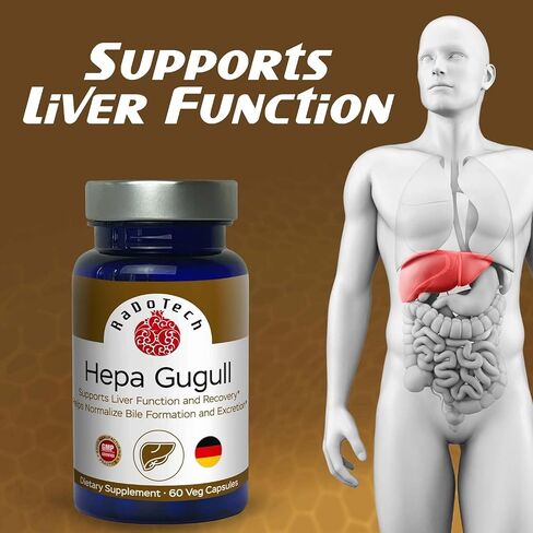 Hepa Gugull Liver Supplement for Much-Needed Liver Detox, Natural Liver Support Essential with Guggul Resin, Milk Thistle Powder and More, Promotes Overall Well-Being (60 Count (Pack of 1)) in Saudi Arabia