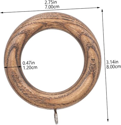 VALICLUD Wooden Curtain Rings Set of 2 Rustic Curtain Hanging Rings for Roman Rods for Home Decor in Saudi Arabia