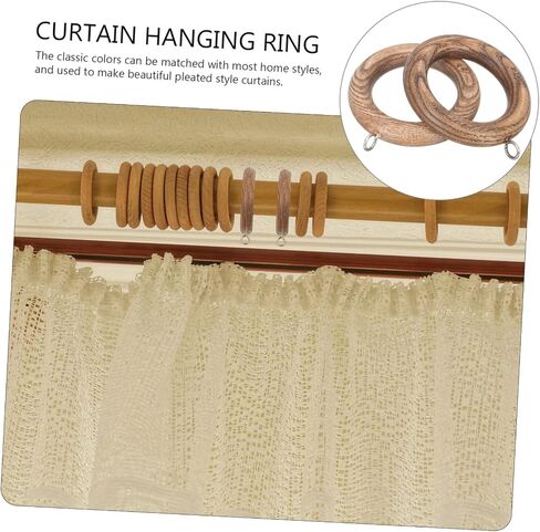 VALICLUD Wooden Curtain Rings Set of 2 Rustic Curtain Hanging Rings for Roman Rods for Home Decor in Saudi Arabia