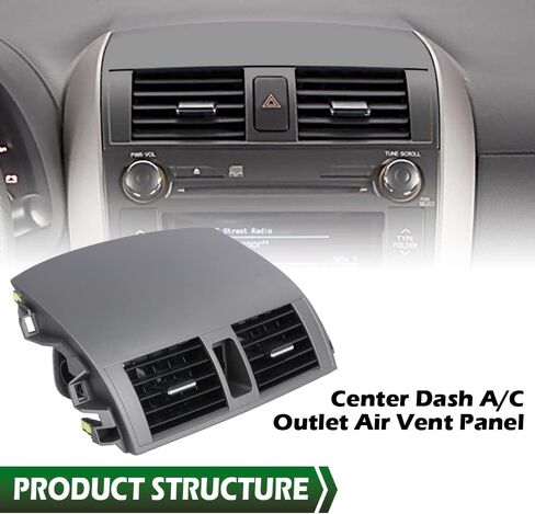LQI Center Dash Radio Bezel AC Air Vents Upper Trim Compatible with Toyota Camry 2002 2003 2004 2005 2006 Gray in Saudi Arabia