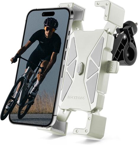 ROCKBROS Bike Phone Mount Bike Phone Holder,Motorcycle Phone Mount Phone Holder for Bike Motorcycle E-Bike Cell Phone Clamp for iPhone 16 15 Pro Max/ 14/13, Galaxy S10 and More 4.5-7.2" in Saudi Arabia