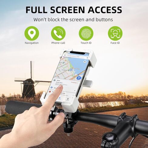 ROCKBROS Bike Phone Mount Bike Phone Holder,Motorcycle Phone Mount Phone Holder for Bike Motorcycle E-Bike Cell Phone Clamp for iPhone 16 15 Pro Max/ 14/13, Galaxy S10 and More 4.5-7.2" in Saudi Arabia