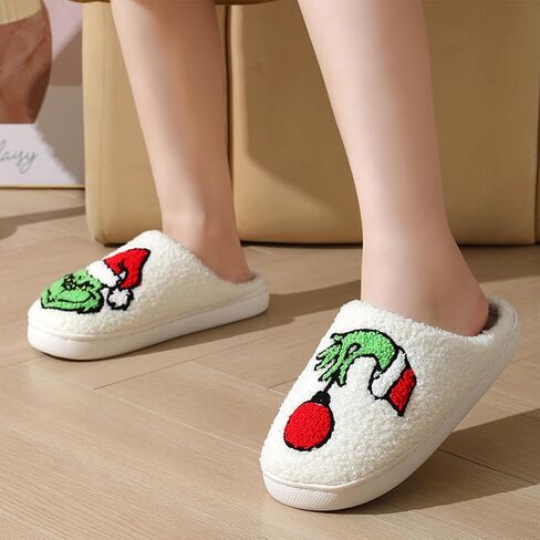 Womens Mens Slippers Halloween Christmas Cute Cartoon Pattern Slipper Anti-slip Design Cozy Indoor House Winter Shoes Soft Plush Warm Slippers Gifts for Girlfriend in Saudi Arabia