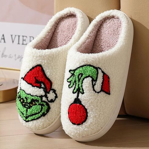 Womens Mens Slippers Halloween Christmas Cute Cartoon Pattern Slipper Anti-slip Design Cozy Indoor House Winter Shoes Soft Plush Warm Slippers Gifts for Girlfriend in Saudi Arabia
