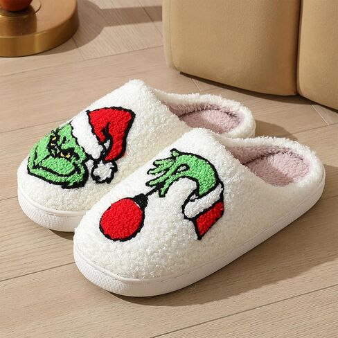 Womens Mens Slippers Halloween Christmas Cute Cartoon Pattern Slipper Anti-slip Design Cozy Indoor House Winter Shoes Soft Plush Warm Slippers Gifts for Girlfriend in Saudi Arabia
