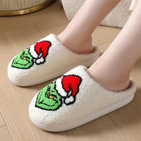 Womens Mens Slippers Halloween Christmas Cute Cartoon Pattern Slipper Anti-slip Design Cozy Indoor House Winter Shoes Soft Plush Warm Slippers Gifts for Girlfriend in Saudi Arabia