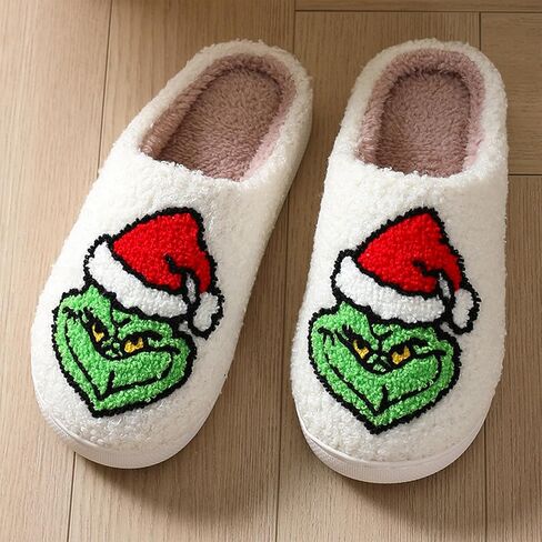 Womens Mens Slippers Halloween Christmas Cute Cartoon Pattern Slipper Anti-slip Design Cozy Indoor House Winter Shoes Soft Plush Warm Slippers Gifts for Girlfriend in Saudi Arabia