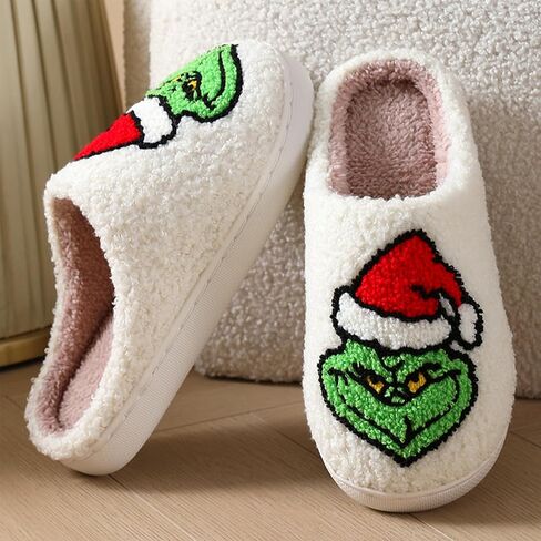 Womens Mens Slippers Halloween Christmas Cute Cartoon Pattern Slipper Anti-slip Design Cozy Indoor House Winter Shoes Soft Plush Warm Slippers Gifts for Girlfriend in Saudi Arabia