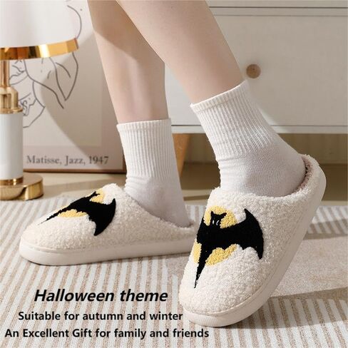 Womens Mens Slippers Halloween Christmas Cute Cartoon Pattern Slipper Anti-slip Design Cozy Indoor House Winter Shoes Soft Plush Warm Slippers Gifts for Girlfriend in Saudi Arabia