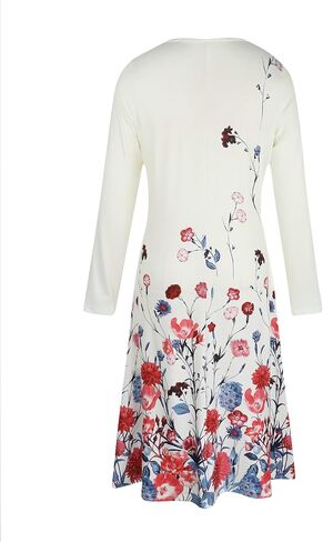 Womens Floral Maxi Dress Long Sleeve Casual Crewneck Dress Wedding Guest Party Dresses Fall 2025 Outfits in Saudi Arabia