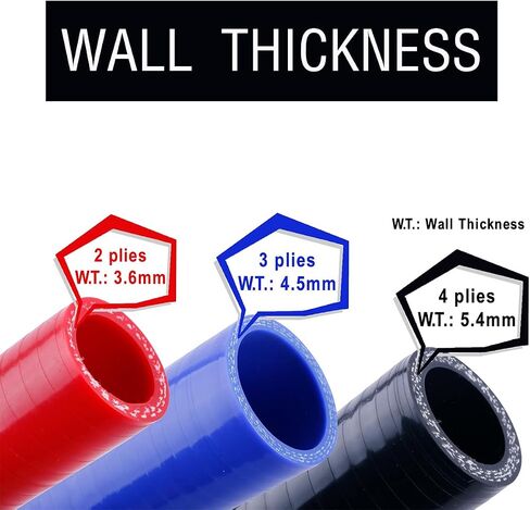 Silicone Straight Hump Coupler Hose, 4-Ply, 5.4mm Wall Thickness, 3'' Length(76mm) 11 Colors (Gloss Black, ID 4'' (102mm)) in Saudi Arabia